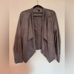 Kut from the Kloth Waterfall Draped Blazer Jacket‎ Grey Tan M